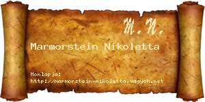 Marmorstein Nikoletta névjegykártya